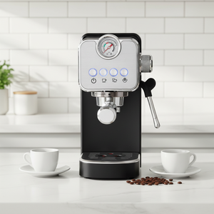 <span class=keywords><strong>Machine</strong></span> <span class=keywords><strong>à</strong></span> expresso semi-automatique <span class=keywords><strong>à</strong></span> boutons mécaniques avec manomètre 20 bars, cafetière italienne pour la maison avec mousseur <span class=keywords><strong>à</strong></span> lait - Product Image 2