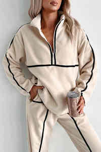 Personalizado de alta calidad en blanco Casual para mujer 2 piezas Sweatsuit Crop Sudadera con capucha Jogger pantalones de chándal Sudadera con capucha conjunto - Product Image 2