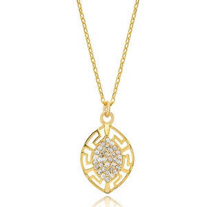 Collier à breloques en argent sterling avec amande et zircon de conception grecque 25 bijoux turcs faits à la main en gros - Product Image 3