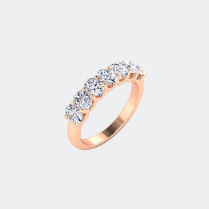 1.00CTW Oval Cut Diamond Half Eternity <b>Ring</b> Prong <b>Set</b> Solid Gold Anniversary Wedding Band Stackable Fine Jewelry <b>for</b> <b>Women</b> - Product Image 1