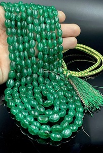 สร้อยคอลูกปัดสีเขียวมรกตเรียบสีเขียวมรกตสายลูกปัดมรกตสำหรับทำเครื่องประดับสร้อยคอสำหรับใส่ในงานปาร์ตี้ - Product Image 3