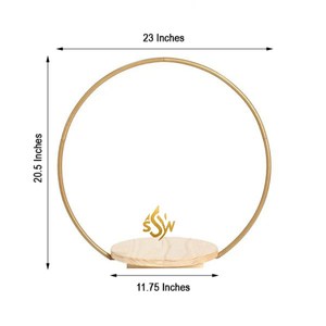 Support de gâteau en arc moderne et élégant fait à la main en bois et en métal de haute qualité support de gâteau de mariage décor de fleur de dîner romantique - Product Image 2