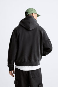 Acid Wash Hoodies Heavy Weight Cotton Oversized Drop Shoulder Hoodie y Pant Suit Chándales desgastados en blanco para hombres - Product Image 6