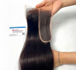 Article chaud Tous les pouces Swiss HD Lace Closure 2x6 Naturel Noir Top Qualité 100% Cheveux Humains Vietnamiens - Product Image 4