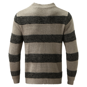 100% Cotton Casual Breathable Pullover Sweater Striped Neck <b>Knitted</b> <b>Cardigan</b> Latest Winter ODM Design Flat <b>Knitted</b> Technique - Product Image 4