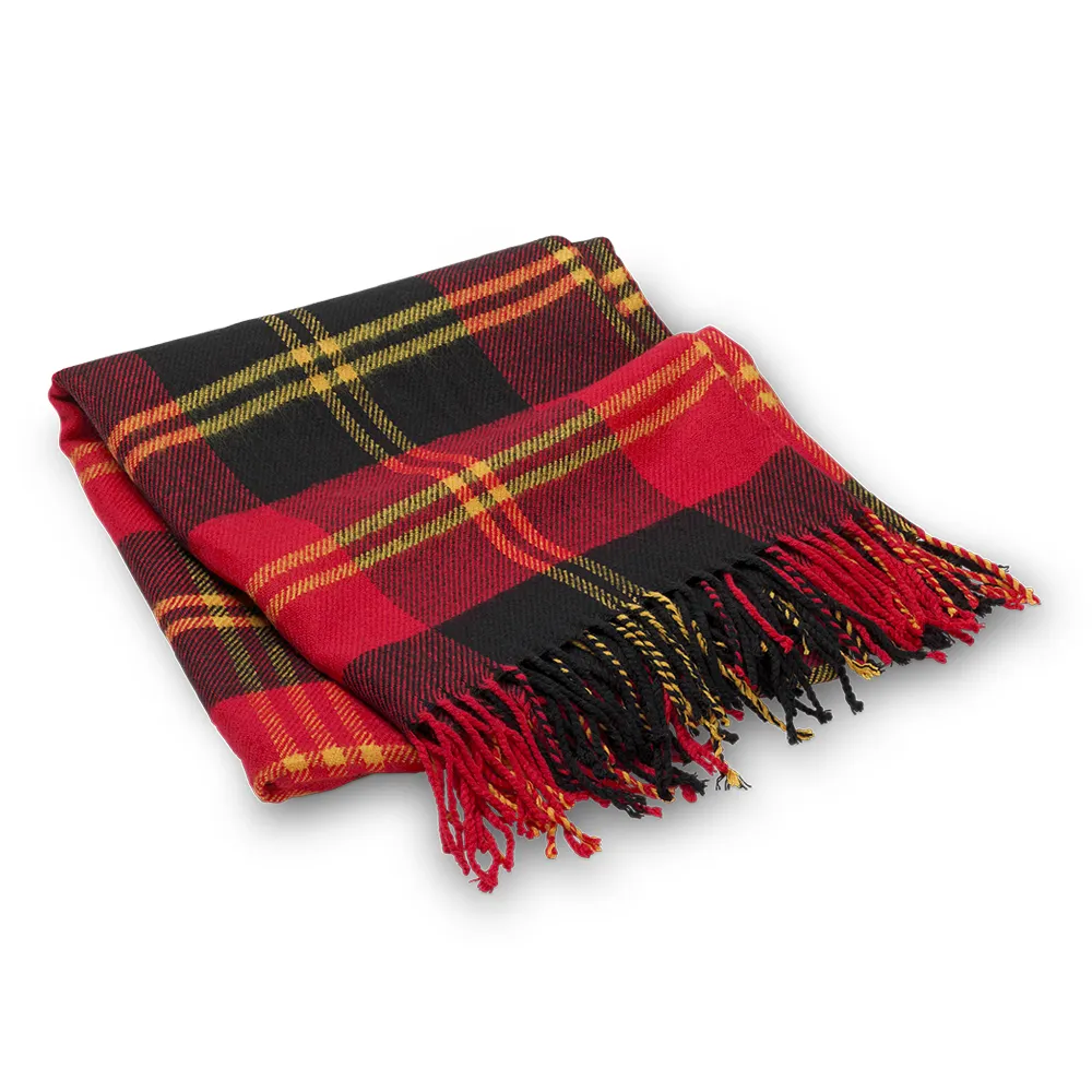 Indische Wolldecken aus Wolle im Tartan-Design Wolldecken mit Quasten Super weiche Tartan decken