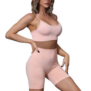 Conjunto Deportivo de Yoga de 2 Piezas para Mujer, con Logotipo Personalizado, Sin Costuras, Transpirable, Ligero, Tela Inteligente Ecológica, Leggings de Fitness - Product Image 1