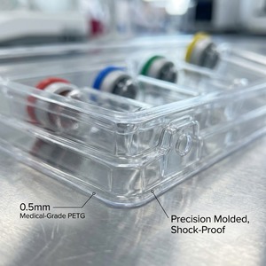 Bandejas blíster personalizadas OEM con pestañas para colgar, diseñadas para viales <span class=keywords><strong>de</strong></span> polvo liofilizado o péptidos, fabricadas con materiales ecológicos. - Product Image 2