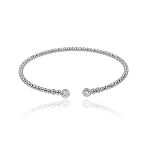 Attractive Stunning 925 Sterling <b>Silver</b> CZ Gemstone <b>Adjustable</b> Bangle Jewelry - Product Image 4