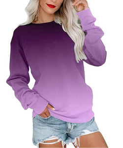 Mujeres Casual Crewneck Sudadera Manga Larga Tops Lindo Pullover Loose Fit - Product Image 4