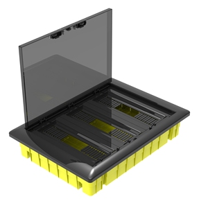 Caja de Distribución ABS con Capacidad para 45 MCB, 390x535x107 mm, IP40, Montaje Empotrado, Carcasa Amarilla, Marco Negro, POLI 019 - Product Image 3
