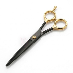 Tijeras de Peluquería Profesionales de 6 Pulgadas, Acero Inoxidable, Mango Negro y Dorado, Tijeras para Cortar Cabello en Salón - Product Image 3