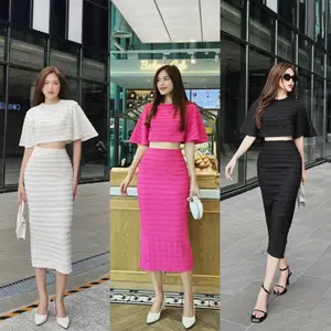 2Piece Sets Summer Women Clothes 2023 Competitive Price Natural Odm Washable Long Set From Vietnam Manufacturer