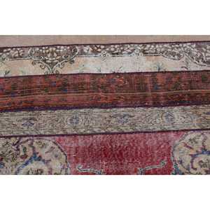 Tapis turc vintage 3,2x4,2 pieds (98x129 cm), tapis camouflage rouge - Product Image 5