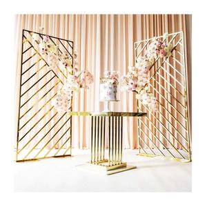 Arco de Metal de alta calidad para decoración de jardín, telón de fondo para boda, acabado dorado, recepción, soporte de escenario trasero - Product Image 2