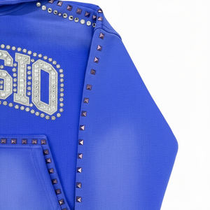 Alta calidad 100% algodón Sun Faded Hoodie Unisex Streetwear otoño personalizado equipo gráfico Logo Rhinestone a prueba de viento transpirable - Product Image 6