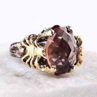 Anillo de Escorpión Hecho a Mano en Plata de Ley 925, Personalizable con Baño de Oro/Negro/Oro Rosa, Acabado Oxidado, Alta Calidad, Simulado