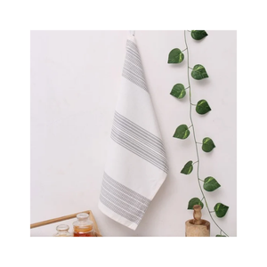 Serviettes de vaisselle brodées en coton flammé durable bleu foncé 40x60cm Chiffons de cuisine de tous les jours abordables au toucher doux à séchage rapide - Product Image 3