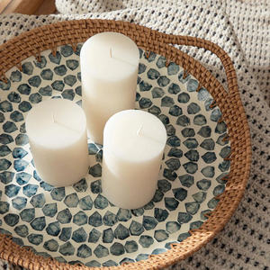 Plateau décoratif ovale fait à la main en rotin et incrustation de vadrouille pour le style de table à manger et l'affichage de desserts - Product Image 3