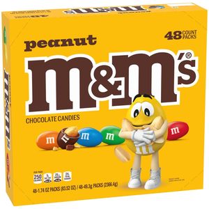 M&M'S <b>Peanut</b> <b>Chocolate</b> Candy, Individually Wrapped Full Size 1.74 oz Bag, Pack of 48 Bulk Candy <b>Chocolate</b> - Product Image 2