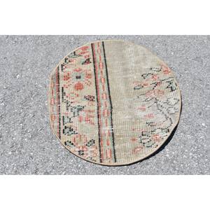 Tapis Turc Beige et Rouge Vintage-1,8x2 pi - Product Image 1