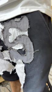 Custom Raw Hem Applique Embroidery <b>Patches</b> <b>Shorts</b> High Quality Streetwear Baggy Distressed <b>Shorts</b> - Product Image 3