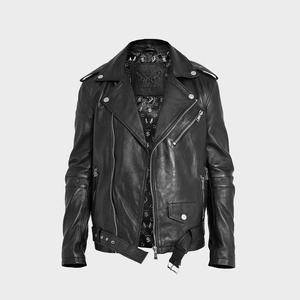 Veste en cuir de vachette authentique personnalisée pour hommes Veste en cuir souple confortable avec design personnalisé et broderie pour hommes - Product Image 1