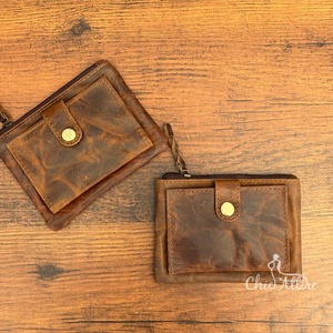 กระเป๋าสตางค์2025หนังแท้วินเทจพร้อมซิปใส่เหรียญกระเป๋าสตางค์บางเฉียบสำหรับผู้ชายและผู้หญิง - Product Image 1