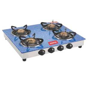 Estufa de Gas LPG de Vidrio con 4 Quemadores KIMATSU, Dispositivo de Seguridad Contra Fallas de Llama, Encendido Electrónico, Fácil Instalación, de Sobremesa, 30 Pulgadas, para Hotel - Product Image 1