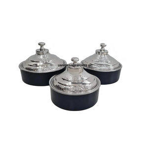 Nouvelle collection de chauffe-plats en métal Forme ronde Fournitures d'hôtel Chauffe-plats Forme ronde Vaisselle décorative Pot en métal - Product Image 2