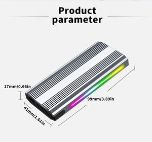 Boîtier M.2 RGB en aluminium, boîtier SSD M2, USB Type-C 3.1, boîte de disque dur à double protocole avec RGB - Product Image 4