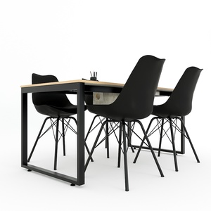 HBRT056 Rectangular Plywood Conference <b>Table</b> 160x80cm Contemporary Minimalist Design Solid Adjustable Steel for <b>Office</b> Hotel Use - Product Image 3