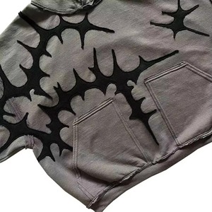 เสื้อฮู้ดดี้ผ้าฝรั่งเศสเทอร์รี่เนื้อหนาคุณภาพสูง ดีไซน์วินเทจแบบย้อมสีด้วยกรด ทรงปกติ ระบายอากาศได้ดี เหมาะสำหรับฤดูหนาว สีพื้น - Product Image 2