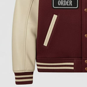 Chaqueta Varsity con Capucha para Hombre, 100% Lana, Cuello Alto, Logotipo Frontal, Invierno, Gran Venta, Marca Privada, Última Moda - Product Image 6