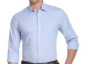 Chemise de bureau Elite Quality & New Look pour hommes Vêtements d'été Chemise bleue légère Vêtements décontractés pour le bureau et les événements - Product Image 2