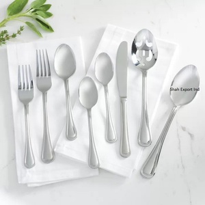 Juego de cubiertos de acero inoxidable Chapado en plata con mango real para el hogar y vajilla de boda USO DE MESA - Product Image 3