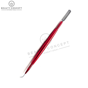 Outils de levage de cils en acier inoxydable de couleur rouge avec emballage personnalisé - Product Image 3