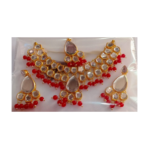 Glamorous AD Fashion <b>Jewellery</b> <b>Set</b> Stunning <b>Indian</b> Bridal Necklace and Earrings Combo for Parties Weddings and Occasions - Product Image 1
