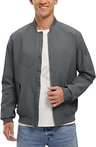 Custom <b>Men's</b> Lightweight 100% Polyester <b>Summer</b> Sport Outdoor <b>Jacket</b> Windproof Waterproof Zipper Design Stand Collar for Jogging - Product Image 2