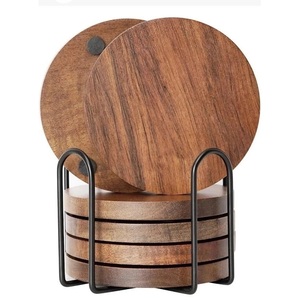 Posavasos de madera redondos impresos personalizados de calidad superior para tazas de café para fiestas en casa y decoración de restaurante Venta caliente - Product Image 3