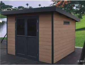 Cabine <span class=keywords><strong>de</strong></span> rangement EasyGreen longue durée 3x4M série D en WPC, <span class=keywords><strong>toit</strong></span> <span class=keywords><strong>plat</strong></span>, <span class=keywords><strong>design</strong></span> moderne, cadre en aluminium résistant à la pourriture, kit <span class=keywords><strong>de</strong></span> bricolage mobile - Product Image 2