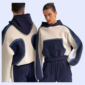 Vente en gros d'automne personnalisé 100% coton Ensemble de survêtement unisexe brodé écologique Pantalon de survêtement Pull à capuche Deux pièces à capuche - Product Image 1