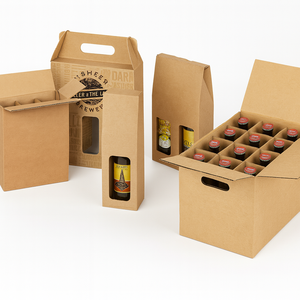 Carton Affranchissement Expédition Emballage de Transport <span class=keywords><strong>D</strong></span>éménagement Vin une Bouteille Boîtes avec Diviseurs pour Petites Bouteilles - Product Image 1