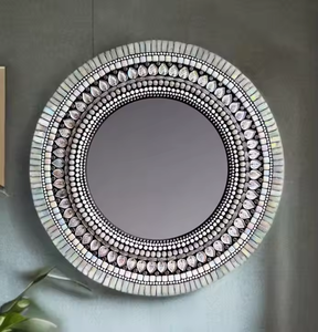 Best Quality Stylish Modern Round <b>Wall</b> <b>Mirror</b> Handcrafted with Beautiful Bone Inlay Eco-Friendly Framed Crescent Crafts - Product Image 3