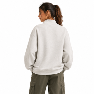 Sweatshirt Manufacturer Wholesale Custom Vintage Cotton Blends Mock Neck Sweatshirts Men's Women's Mockneck Sweatshirts - Product Image 3