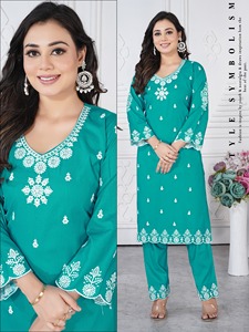 Maruti Fashion MF1677 Designer Rayon Traditional <b>Kurti</b> with Digital Print Knee-Length Women's Casual Wedding Wear - Product Image 4