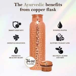 Botella de Agua de Cobre |   Diseño Moderno y Ecológico para la Hidratación Diaria |   Beneficios para la Salud |   Para el hogar, la oficina y regalos - Product Image 5