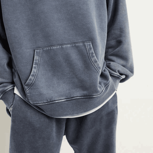 Men's Vintage <b>Washed</b> Heavyweight Cotton Zipper-Up Hoodie Custom Embroidered Acid <b>Washed</b> OEM Fleece Embossed Printing Pocket - Product Image 3