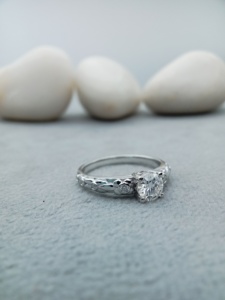 Custom Fancy Solitaire Diamond Engagement Wedding Ring 100% Satisfaction Guarantee VVS Lab Grown 925 Silver GIA Anniversary - Product Image 2