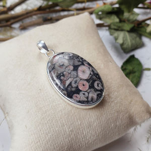 Precio a granel personalizable ovalado cabujón meteorito piedra preciosa colgante 925 plata esterlina colgante joyería - Product Image 5